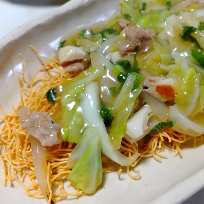 いつも絶品 ❤️マルタイ 皿うどん!!パリパリ麺